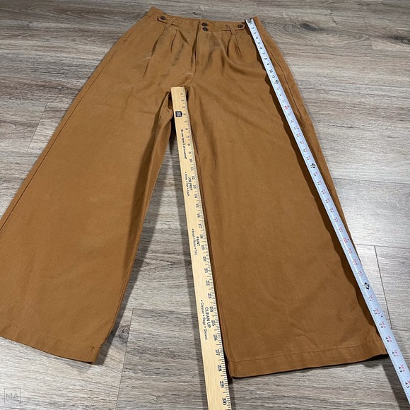 Madewell Women's Pants The Harlow Wide Leg Front Pleat Office 2 Brown - Picture 6 of 8